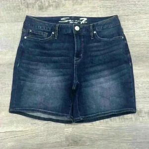 Seven7 Jean Shorts Jorts Sz 8 Womens Weekend Short Mid Rise Medium Wash Denim